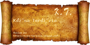 Kósa Terézia névjegykártya